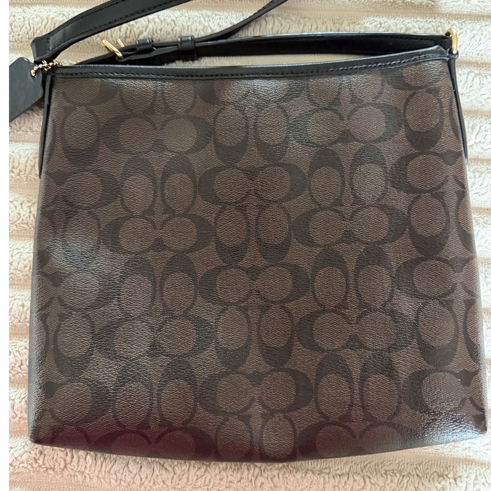 Coach Rowan File Bag Signature Canvas Mahogany Black Crossbody F29210 - Picture 4 of 14